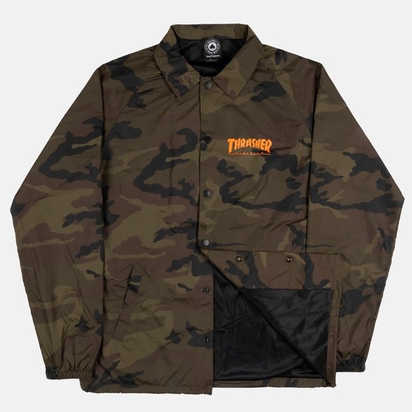 Thrasher Magazine Men’s Skategoat Camouflage Coach Jacket Green Camo Size Large - Picture 7 of 14